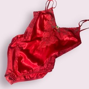 Chantilly Maidenform Vintage Red teddy lingerie